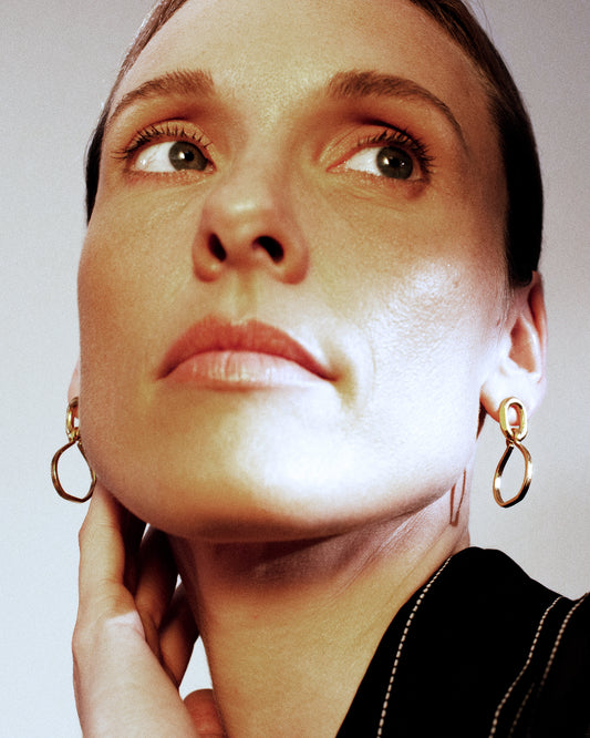 Earring Bold gold-plated