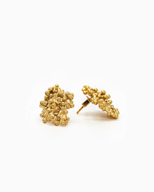 Large gold-plated Kaviar earstuds