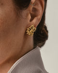Large gold-plated Kaviar earstuds