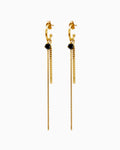 18k fairmined gold Kaviar earrings with black diamonds