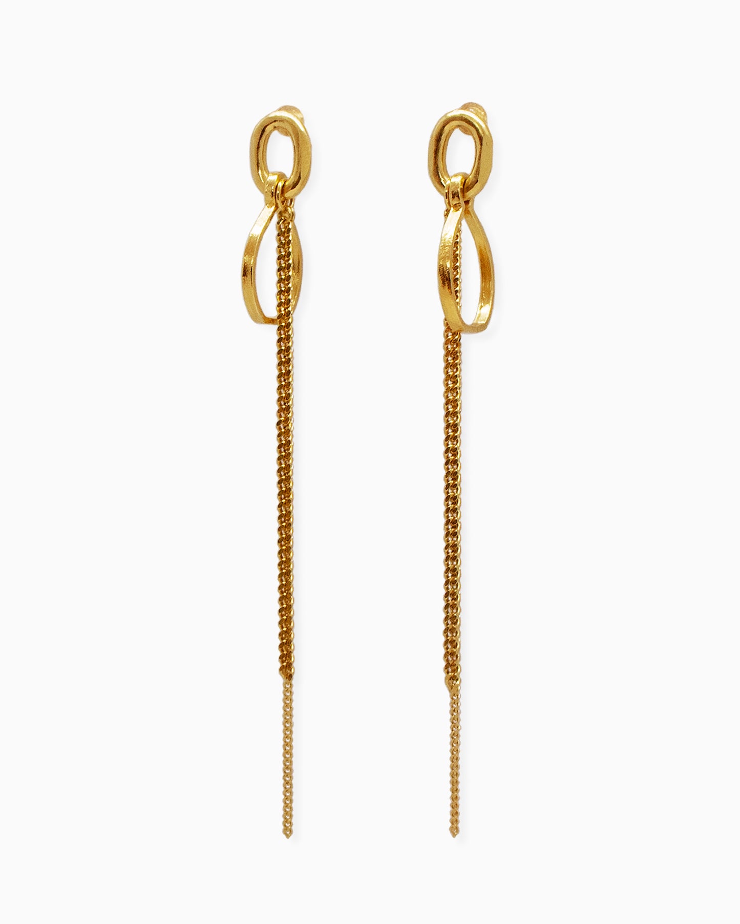 Long gold-plated earrings Bold
