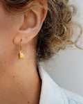 Gold-plated large rock earrings