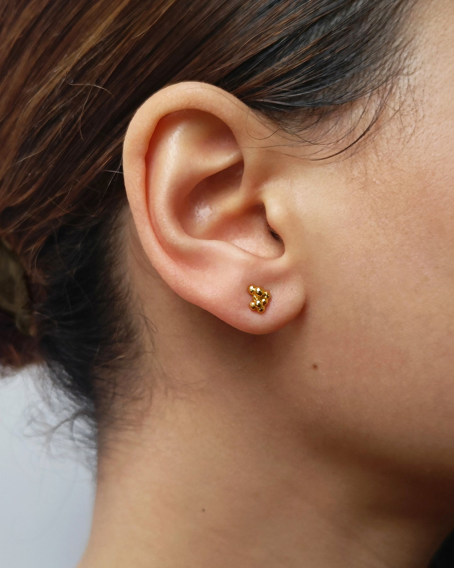 Mini earstuds Kaviar gold-plated