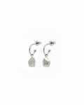 Silver large rock earrings