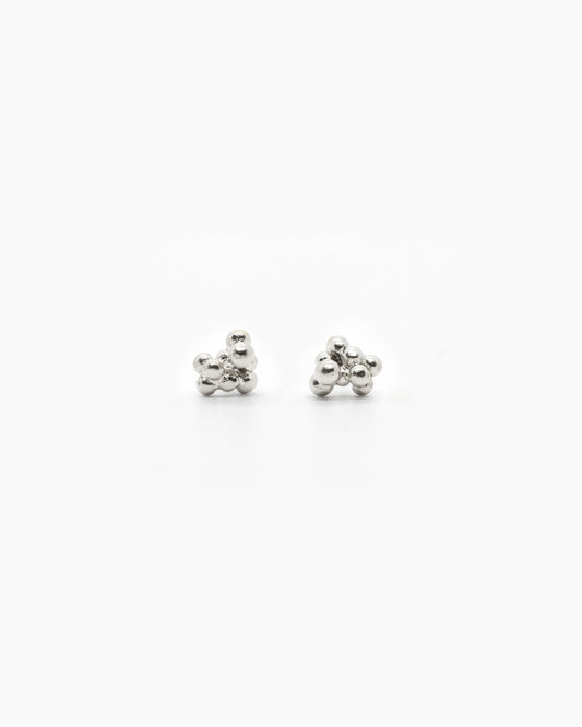 Mini earstuds Kaviar Silver