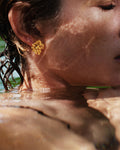 Large gold-plated Kaviar earstuds