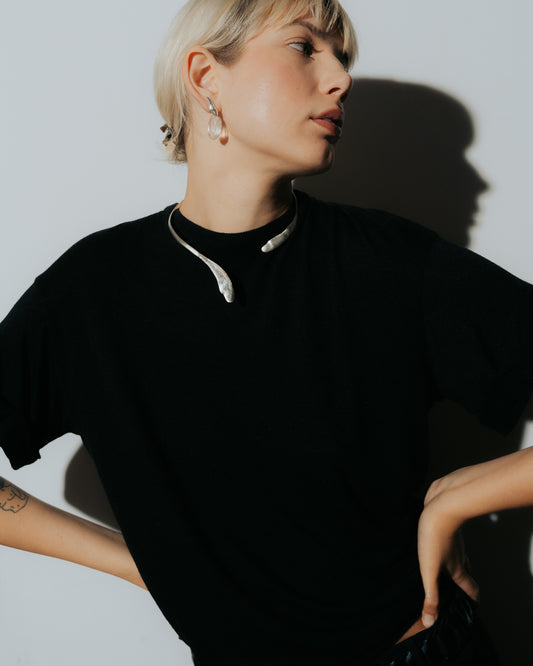 Zilveren Cuff-Halsketting Intuitive Heart