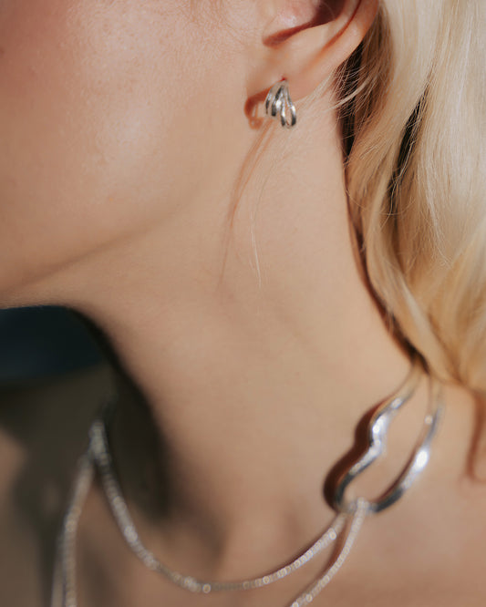 Fijn gelaagde Zilveren oorringen Intuitive Heart Day