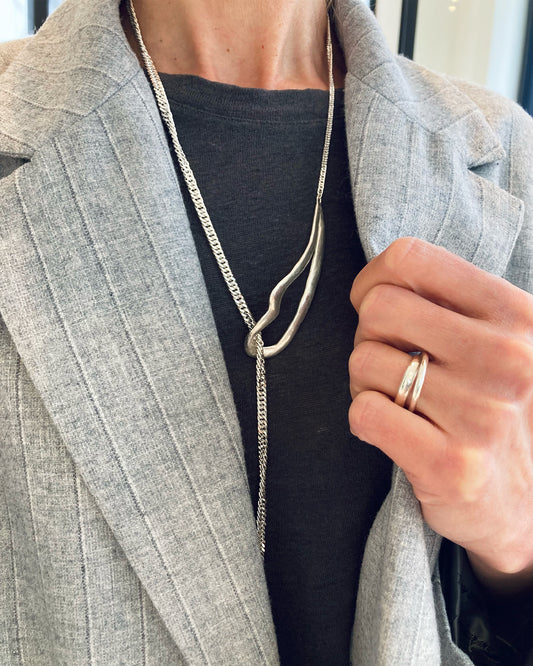 Zilveren stropdasketting Intuitive Heart