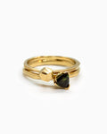 18K fairmined gold tourma Rock ring