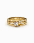 18k fairmined gold Kaviar Trio ring with white diamonds