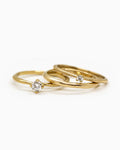 18k fairmined gold Kaviar Trio ring with white diamonds