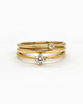18k fairmined gold Kaviar Trio ring with white diamonds