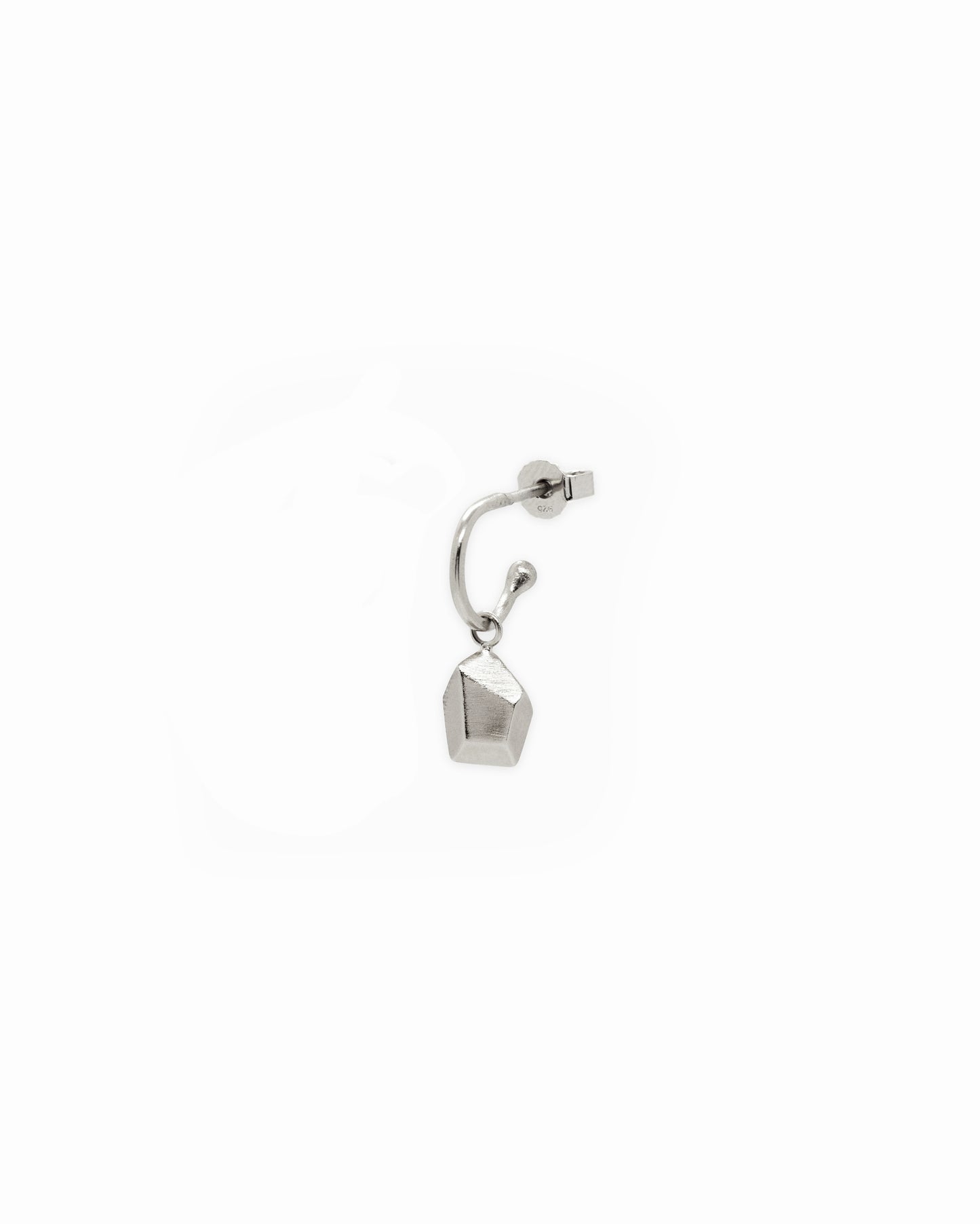 Silver large rock earrings