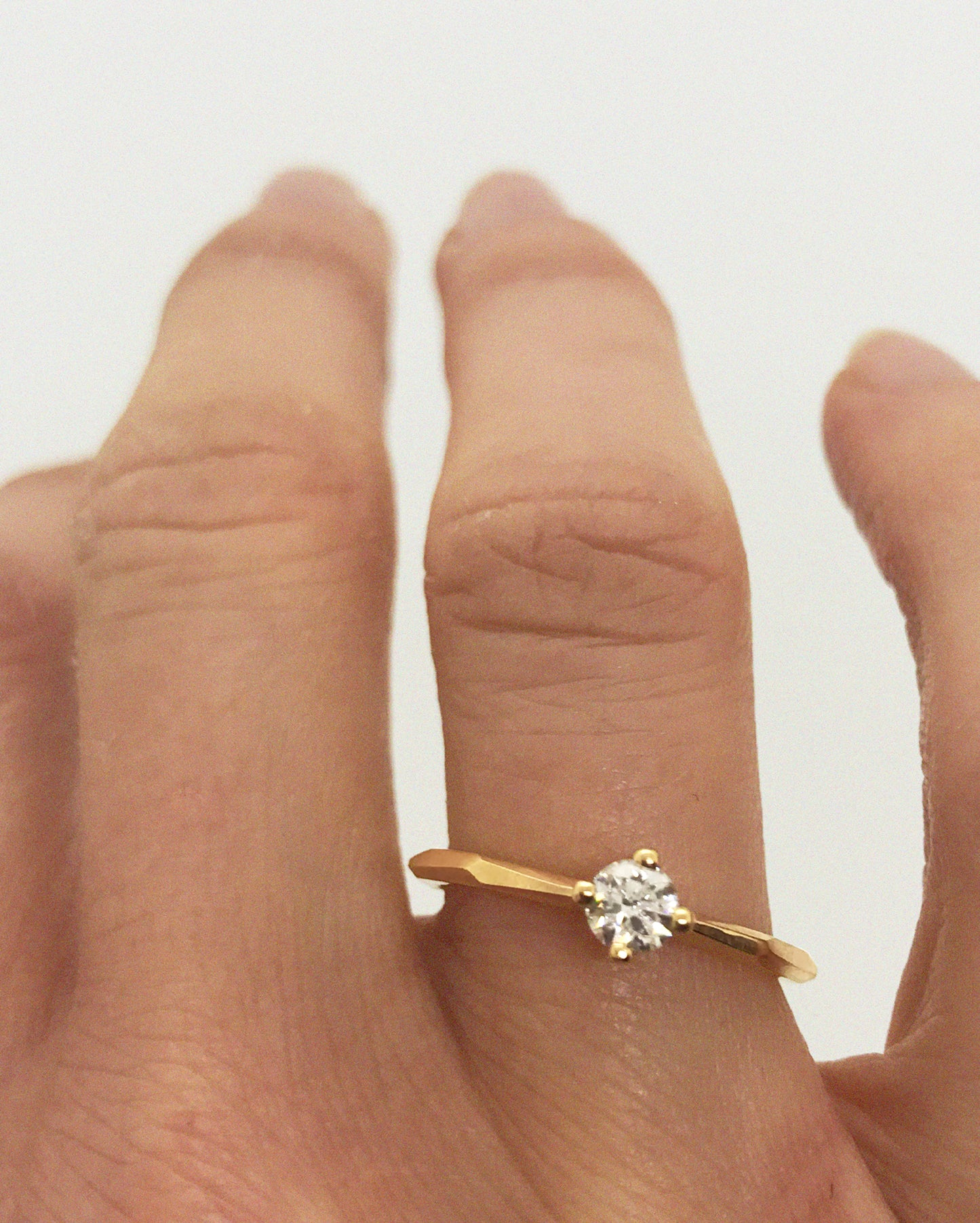 18k fairmined gold Rock ring with diamond