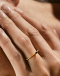 18k fairmined gold Kaviar ring with small black diamond