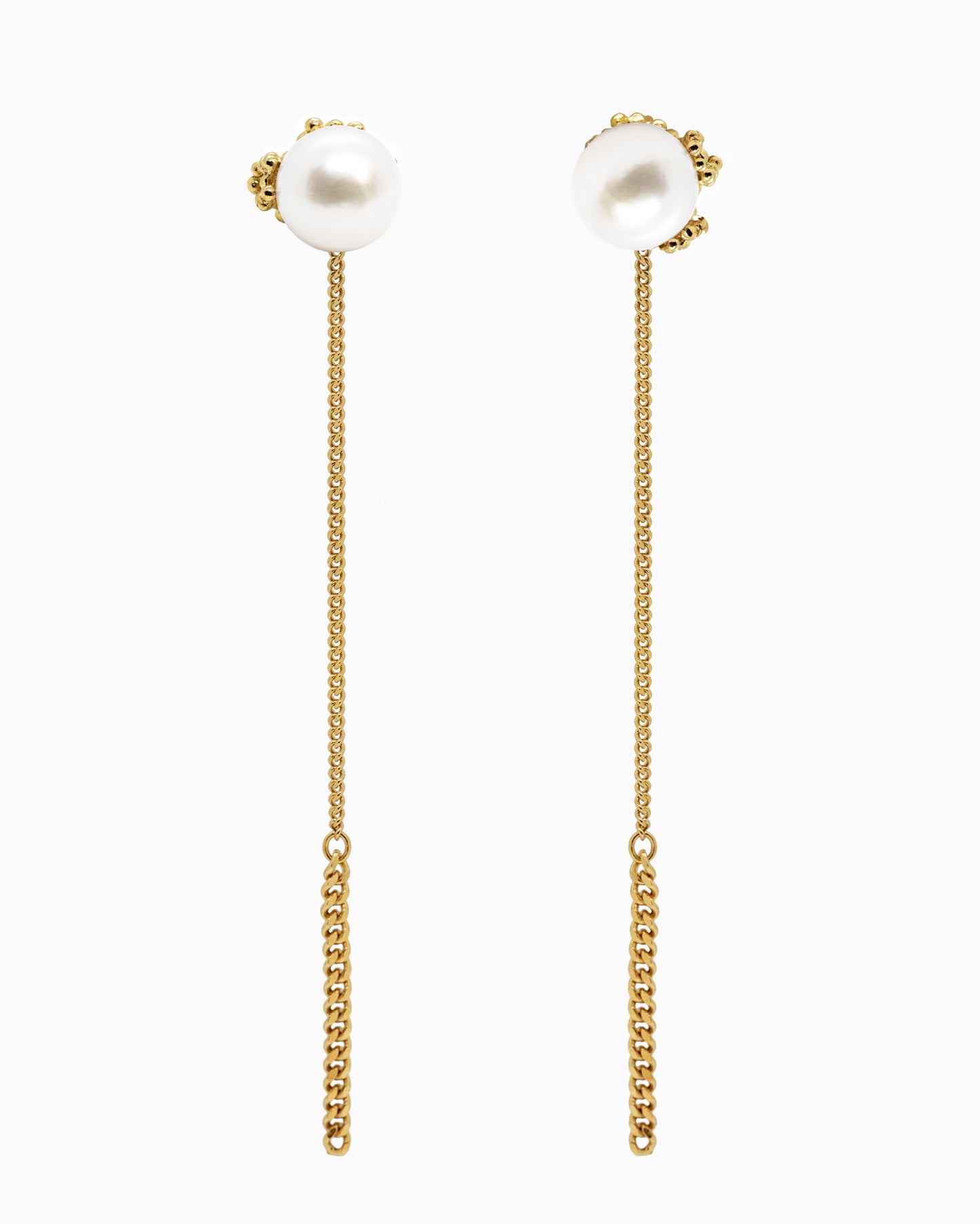 Gold-plated Summer Kaviar earrings with pearl