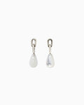 Silver chain LUGA earrings with mother of pearl