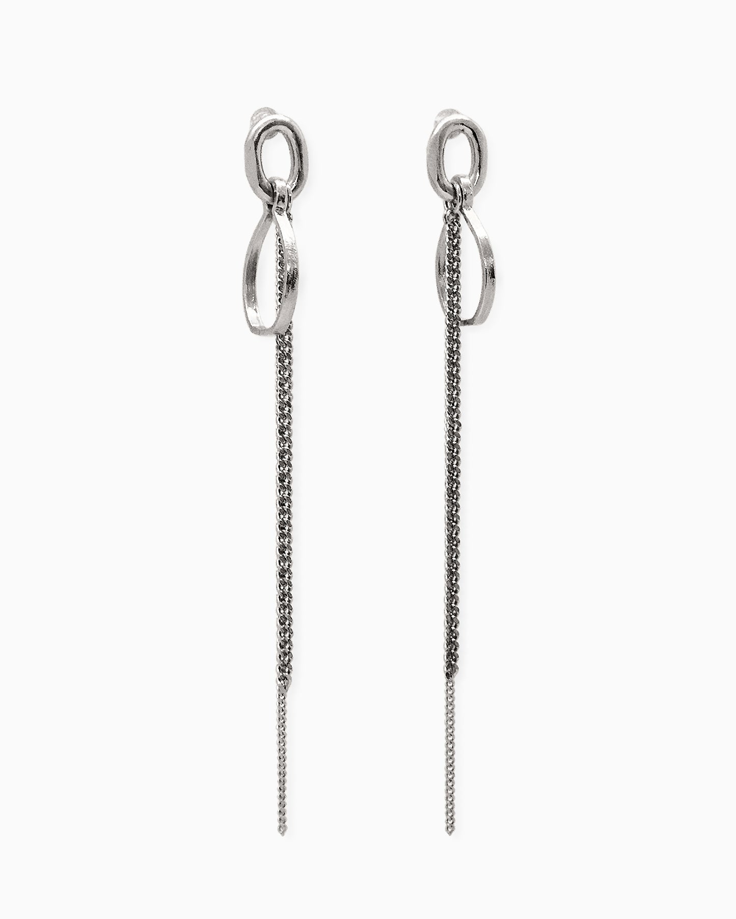 Long Silver Earrings Bold