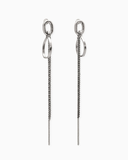 Lange zilveren oorhangers Bold