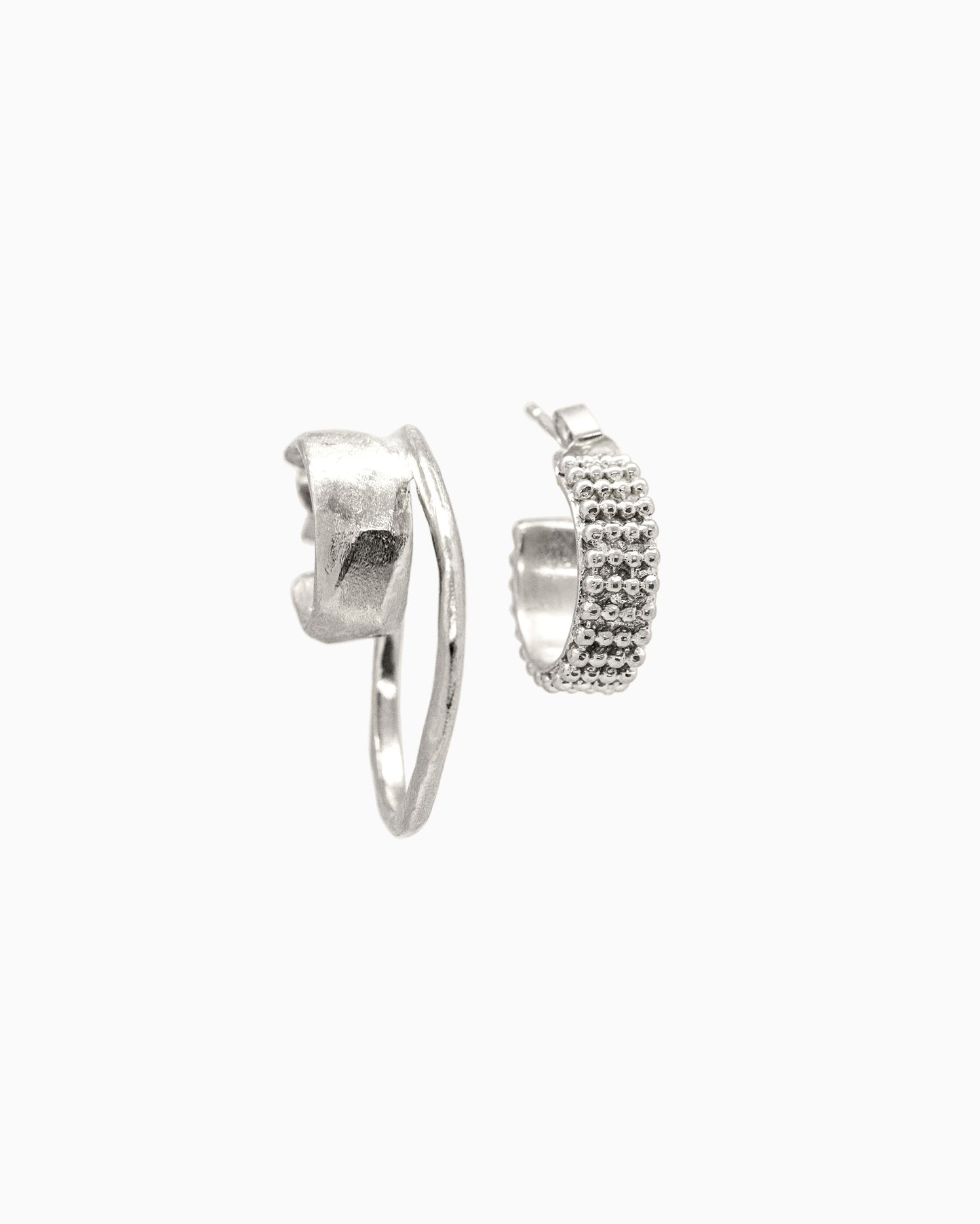Silver combi earrings Summer Kaviar