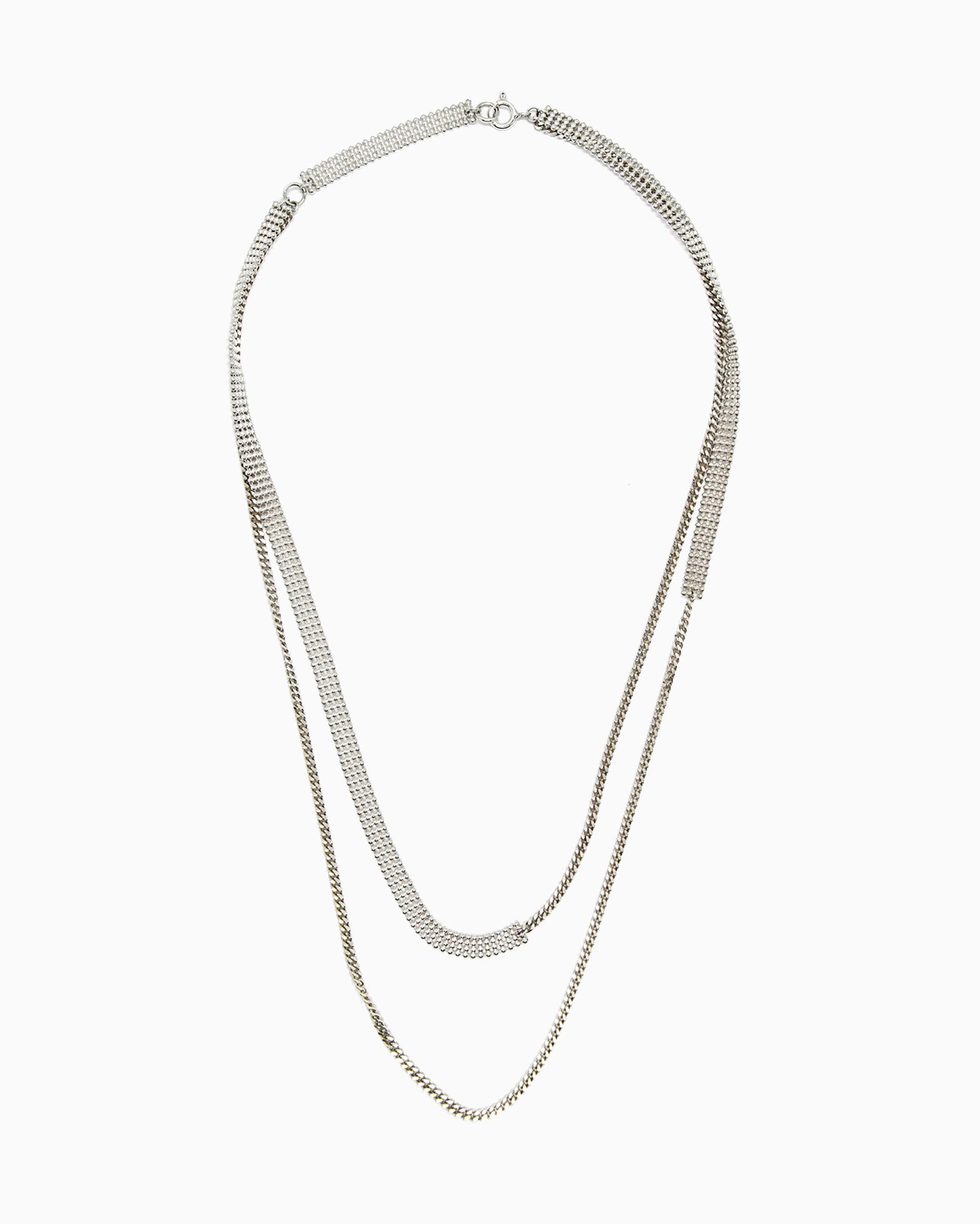 Silver duo necklace Kaviar