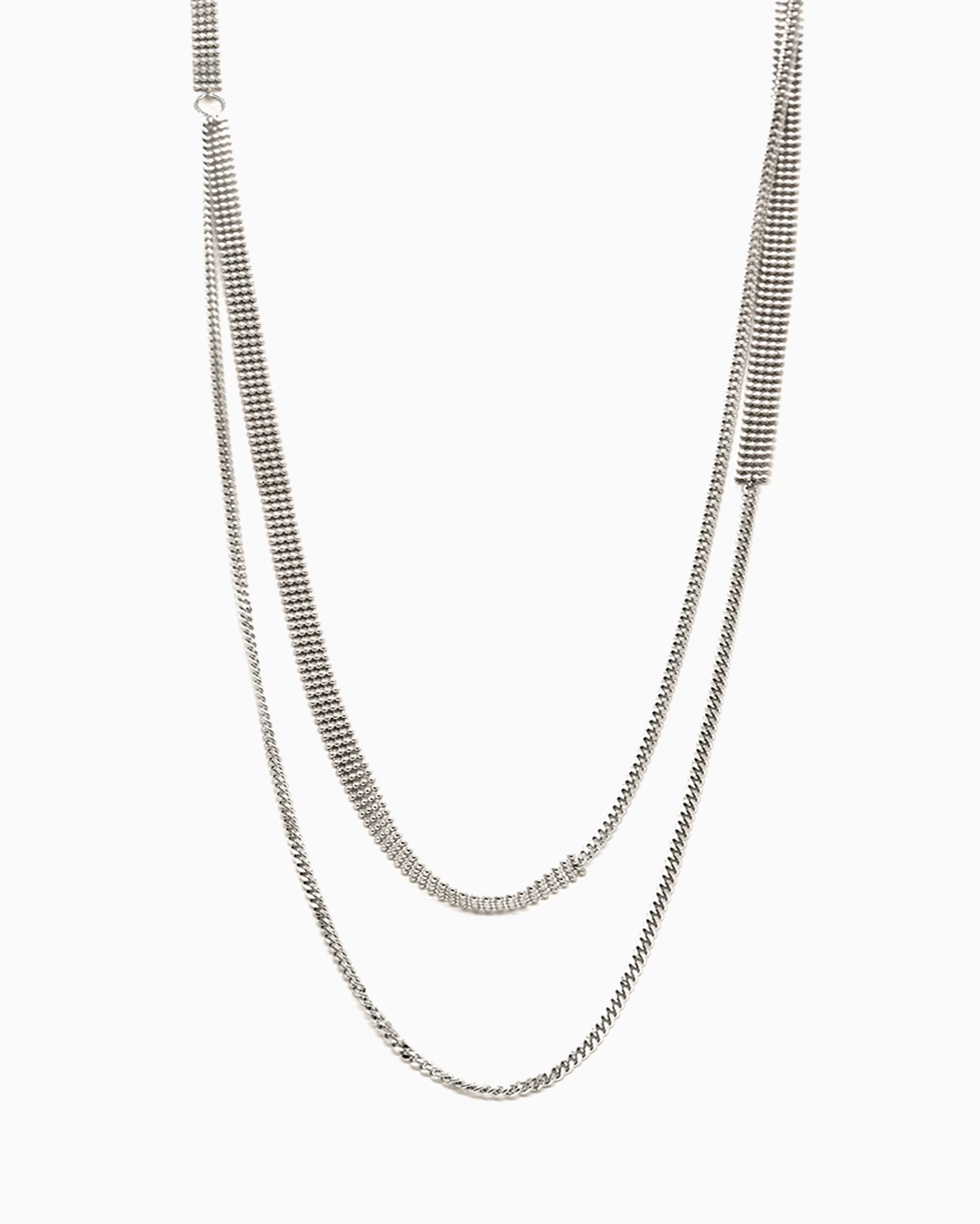 Silver duo necklace Kaviar