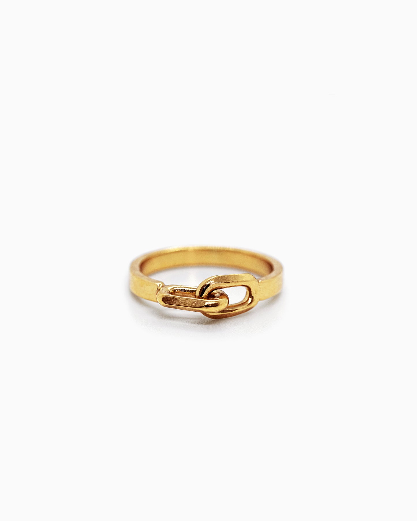 Gold-plated silver chain ring LUGA