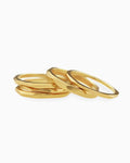 Rock gold-plated stacking ring