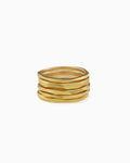 Rock gold-plated stacking ring