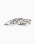 Silver stacked Rock ring