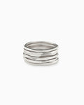 Silver stacked Rock ring