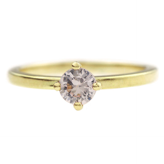 Gouden verlovingsring met roze edelsteen