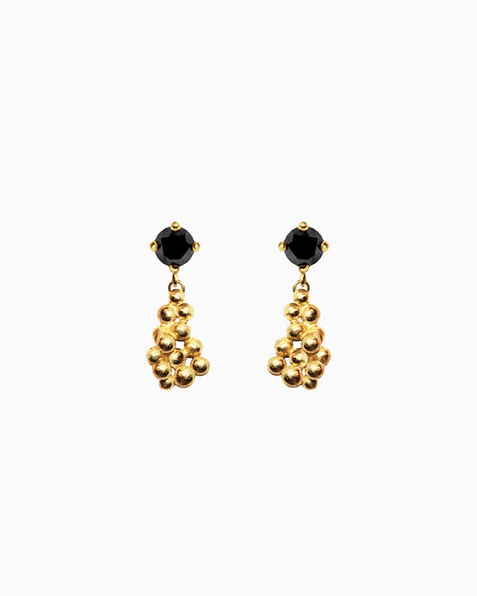 18K Fairmined gouden Kaviar oorsteker met zwarte diamant