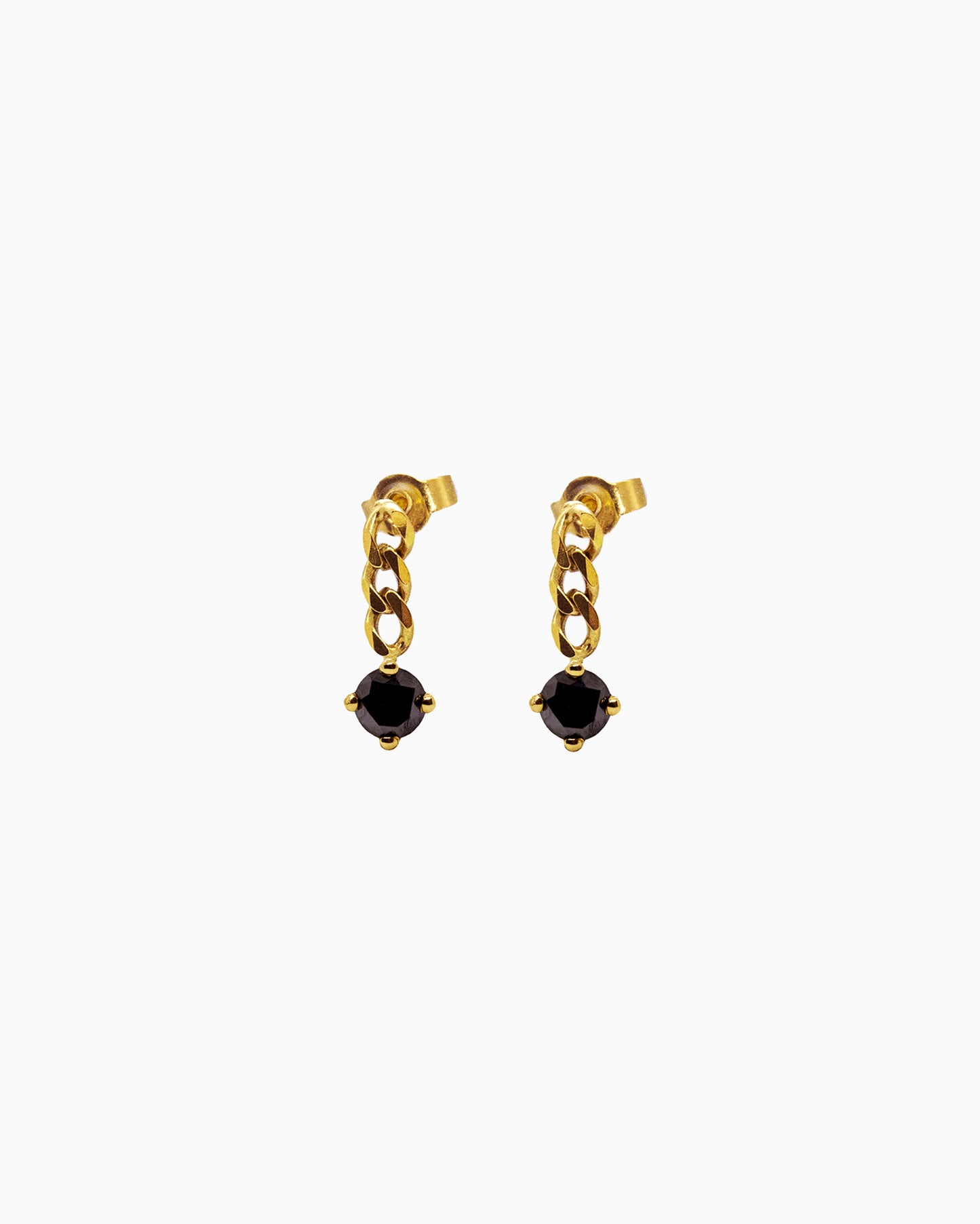 18K Kaviar oorhangertjes met zwarte diamant
