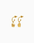 Gold-plated large rock earrings