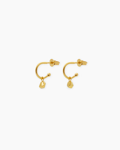 Gold-plated small rock earrings