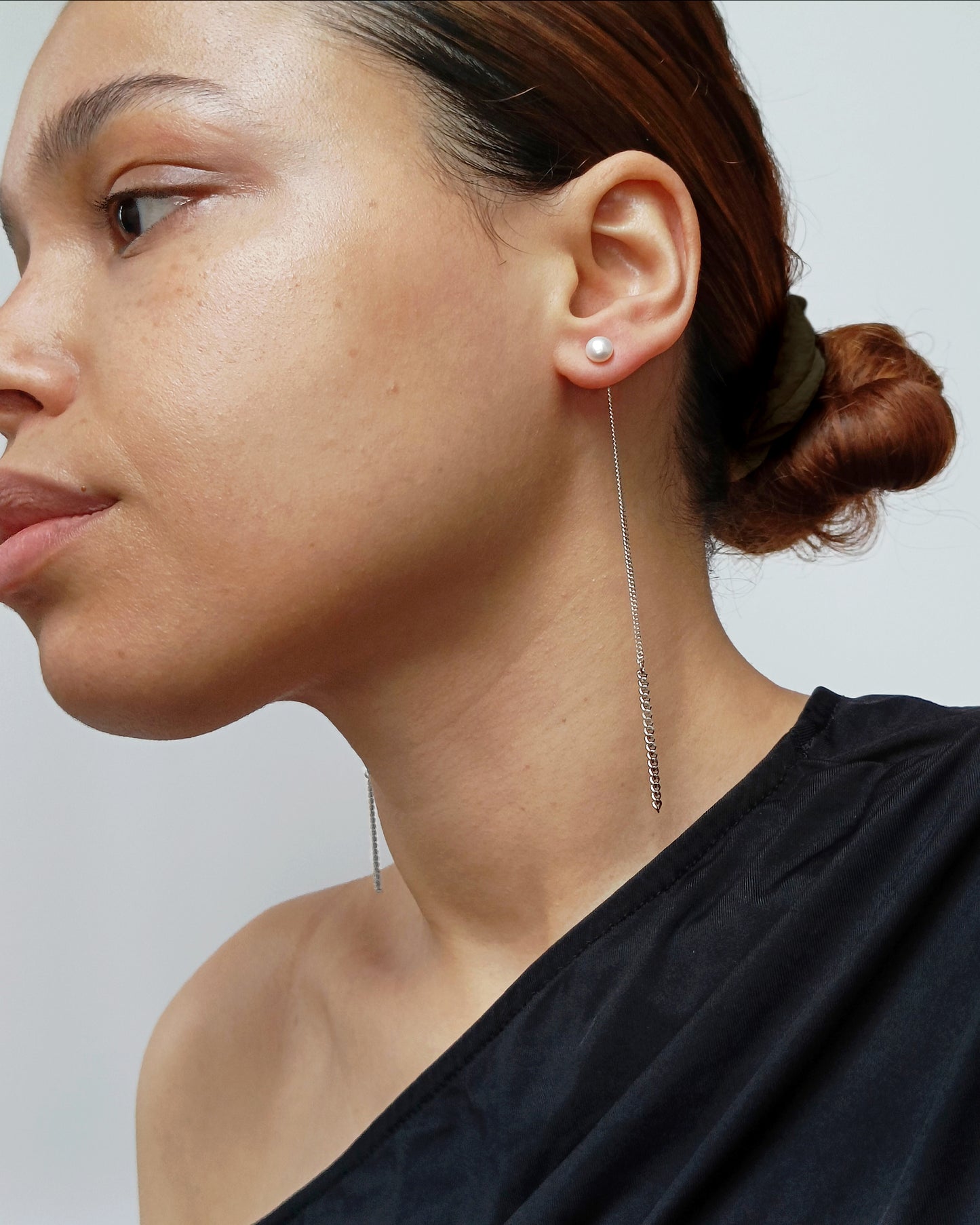 Zilveren mini parel oorhangers Summer Kaviar 