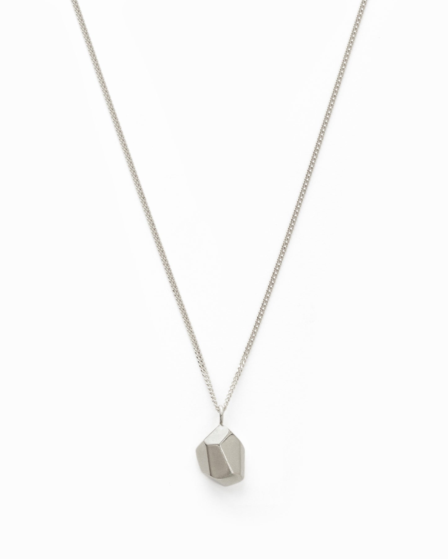 Large Silver Rock Necklace