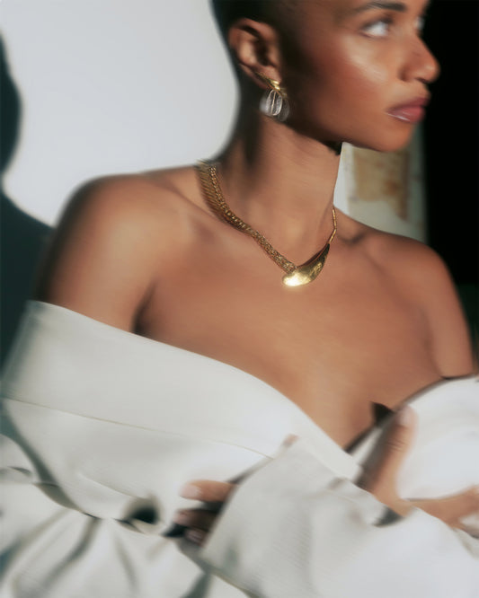 Vergulde statement halsketting Intuitive Heart