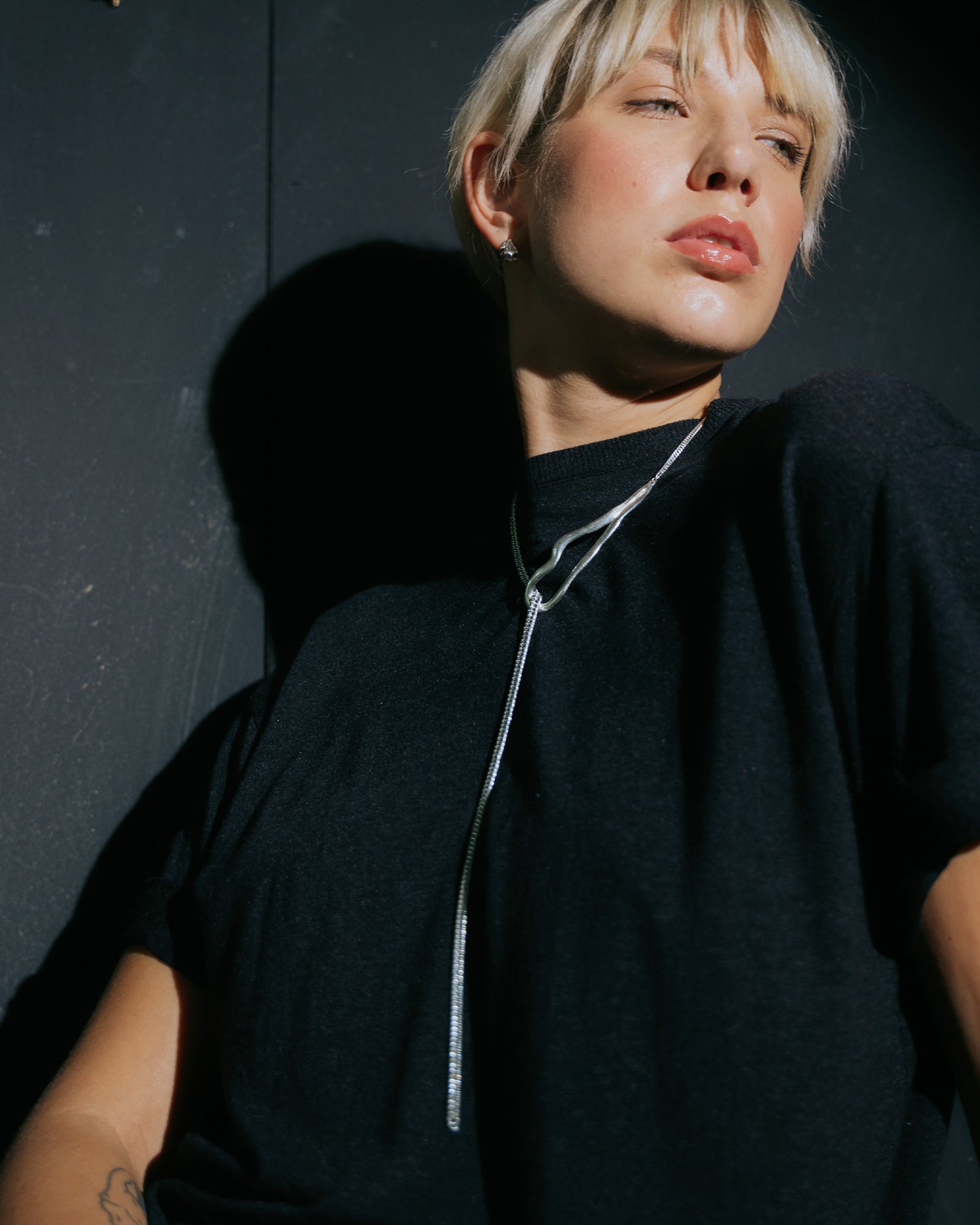 Zilveren stropdasketting Intuitive Heart