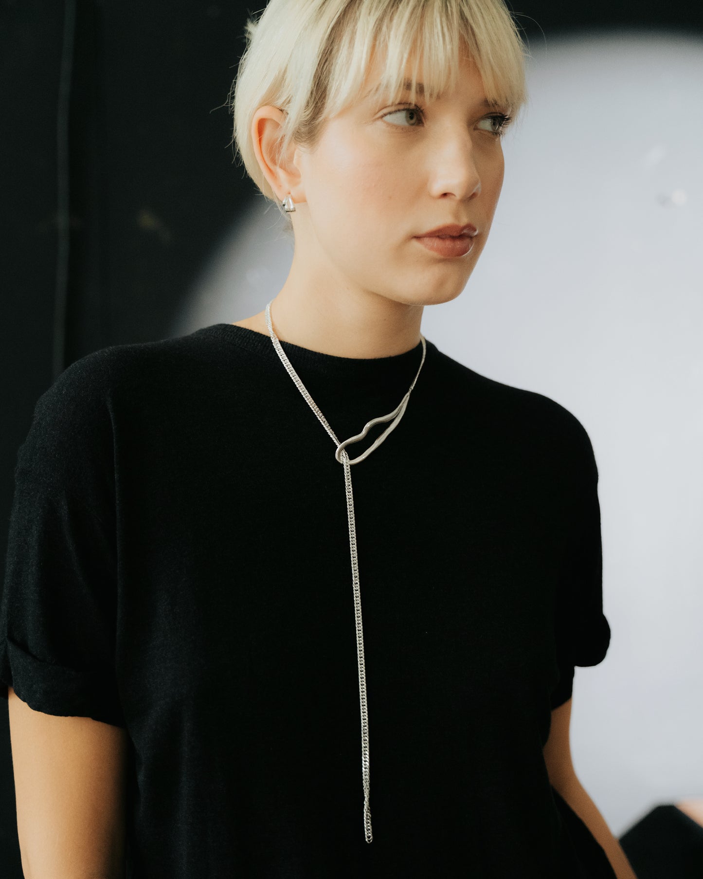 Zilveren stropdasketting Intuitive Heart