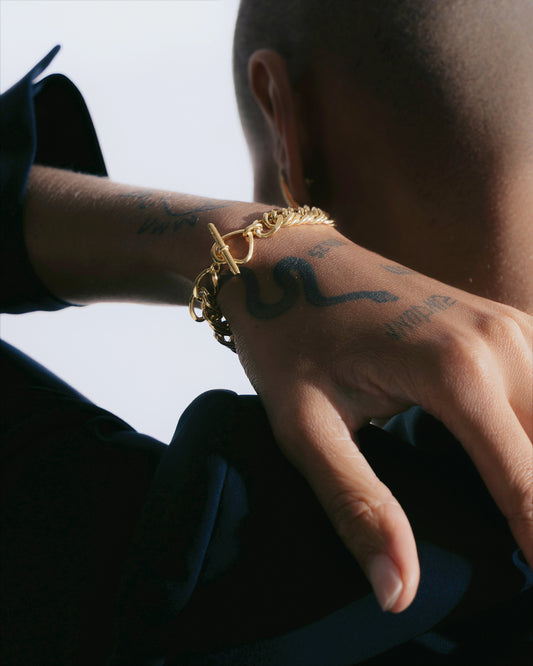 Vergulde T-slot Armband Intuitive Heart