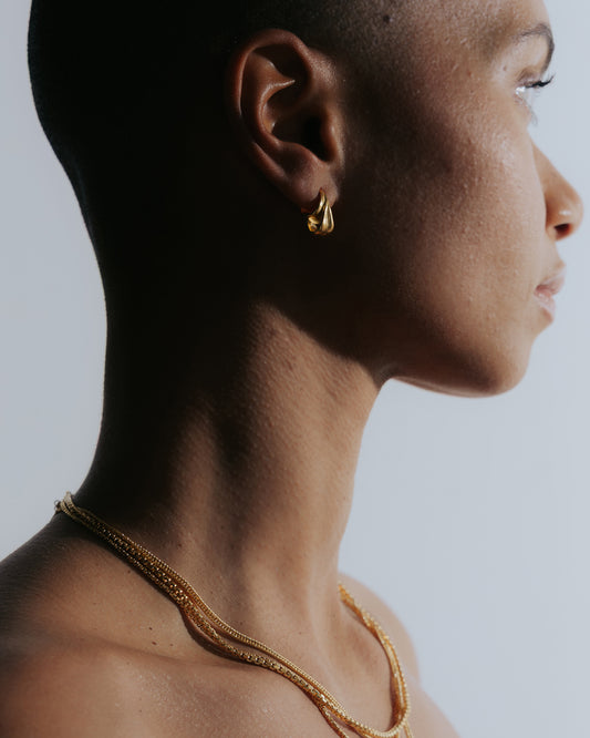 Vergulde dubbele oorstekertjes Intuitive Heart