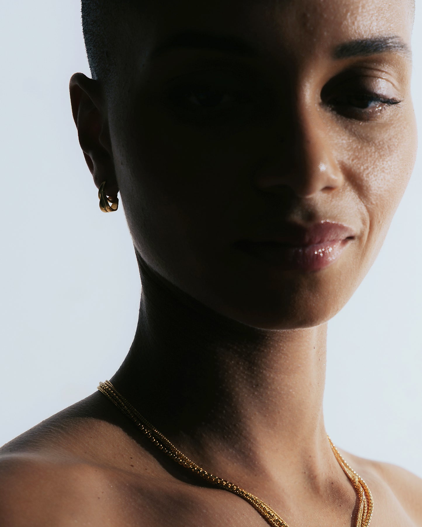 Vergulde dubbele oorstekertjes Intuitive Heart