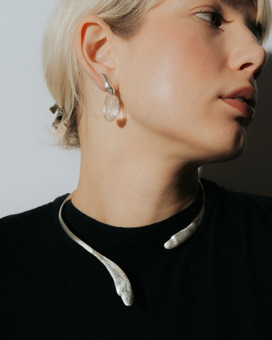 Zilveren Bergkristal oorringen Intuitive Heart