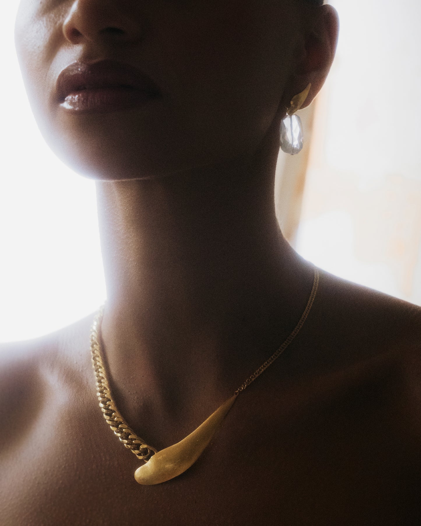 Vergulde Bergkristal oorringen Intuitive Heart