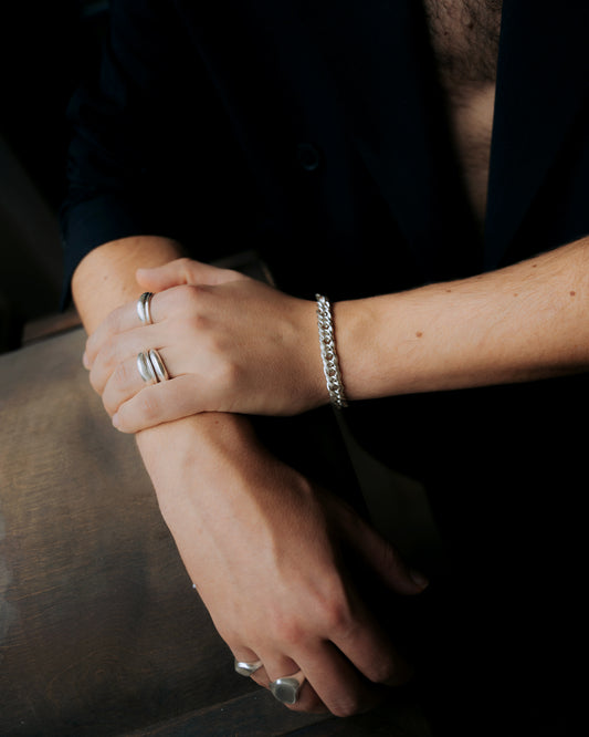 Zilveren Gebogen Ring Intuitive Heart