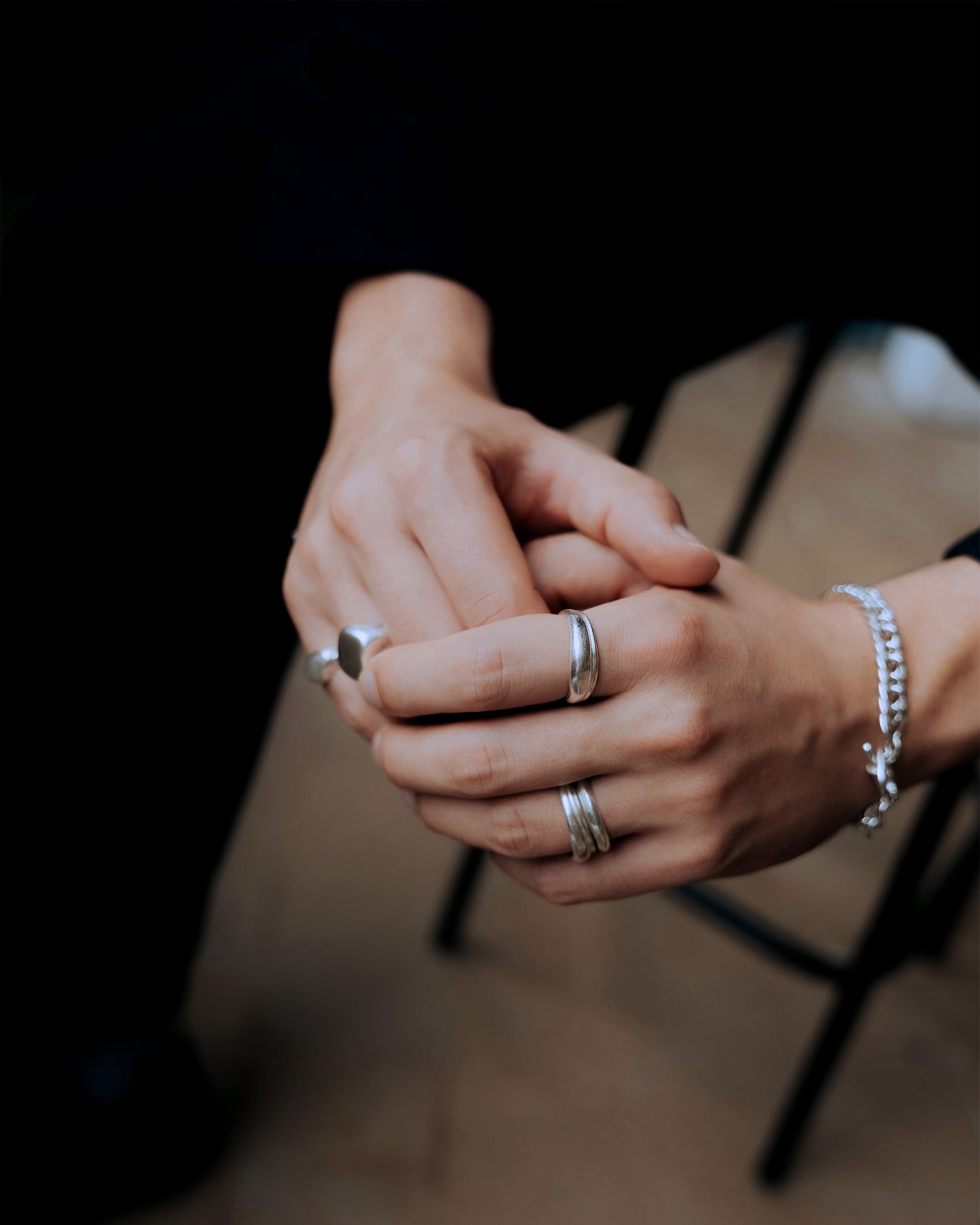 Zilveren Dubbel Gebogen Ring Intuitive Heart