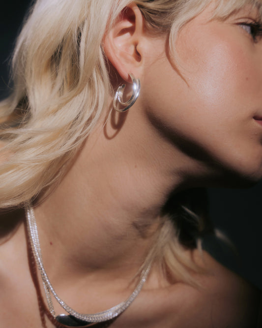 Zilveren Statement oorringen Intuitive Heart